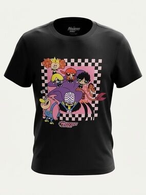 Cartoon Network Powerpuff Girls Villains Graphic T-Shirt Black Adult M